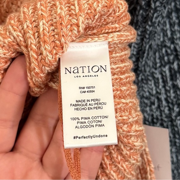 Nation LTD Sadie Colorblock Pheasant Marled Cotton Cardigan Sweater Small NEW - Picture 7 of 8